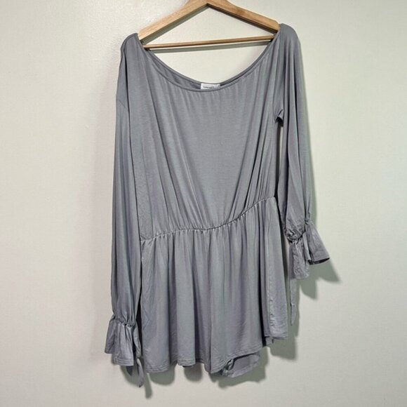 Lovers and Friends Gray Long Sleeve Tie Cuff Romper Size M NWT - Picture 15 of 15